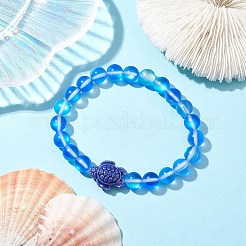 8mm Round Dyed Synthetic Moonstone Beaded Stretch Bracelets&nbsp;BJEW-JB10308-02