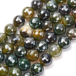 Electroplated Natural Agate Beads Strands&nbsp;G-B191-A07-10mm-19