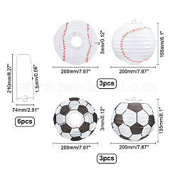 Football-shaped Paper Lantern Set&nbsp;DIY-WH0259-39