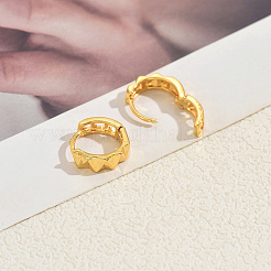 Textured Triangle Brass Hoop Earrings&nbsp;EZ7437