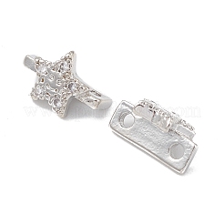 Rack Plating Brass Pave Cubic Zirconia Slide Charms&nbsp;KK-G464-02P