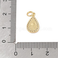 Brass Micro Pave Clear Cubic Zirconia Pendants&nbsp;KK-E111-31G-G