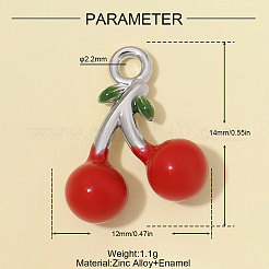 Zinc Alloy with Red Enamel Charms&nbsp;AL-OY001-40P
