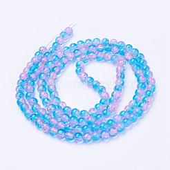 Spray Painted Crackle Glass Beads Strands&nbsp;CCG-Q001-6mm-19