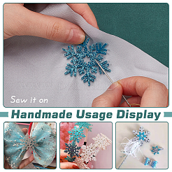 48Pcs 6 Styles Snowflake Glitter Powder Non-woven Fabric Sew on Appliques&nbsp;PATC-FG0002-22