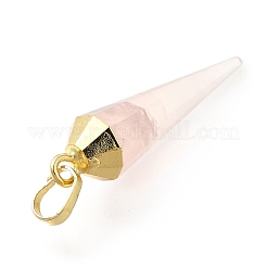 Natural Rose Quartz Pointed Pendants&nbsp;G-P487-02G