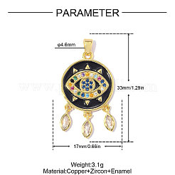 Brass Micro Pave Colorful Cubic Zirconia Pendants&nbsp;CU-OY001-15G