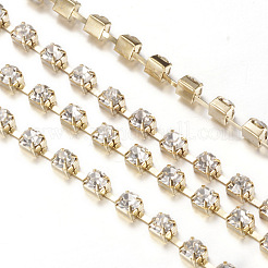 Brass Rhinestone Strass Chains&nbsp;CHC-T002-SS16-01C