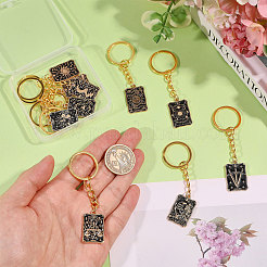 10Pcs 10 Styles Alloy Enamel Keychains&nbsp;KEYC-CO00002