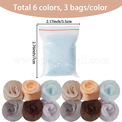 18Pcs 6 Colors DIY Wool Roving&nbsp;DIY-SP0005-70B