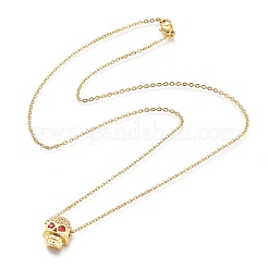 Brass Micro Pave Cubic Zirconia Pendant Necklaces&nbsp;NJEW-A127-05G