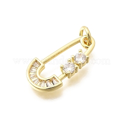 Brass Clear Cubic Zirconia Pendants&nbsp;KK-B187-22G