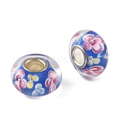Lampwork & Brass Core European Beads&nbsp;LAMP-P019-01P-32