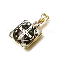 Religion Brass Micro Pave Clear Cubic Zirconia Pendants&nbsp;KK-C262-01G-01
