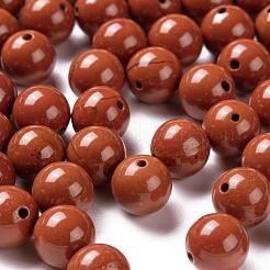 100Pcs 8mm Grade AA Natural Red Jasper Round Beads&nbsp;DIY-LS0002-31