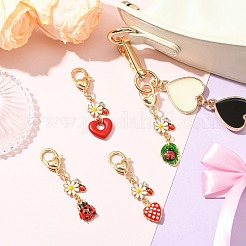 4Pcs 4 Styles Alloy Enamel Keychains&nbsp;KEYC-CJ00011