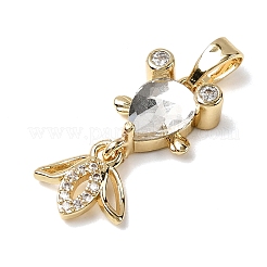 Brass Micro Pave Cubic Zirconia Pendants&nbsp;KK-K375-27G-19