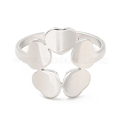 Non-Tarnish 201 Stainless Steel Flower Adjustable Ring for Women&nbsp;RJEW-F131-05P