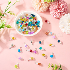 90Pcs 15 Styles Alloy Glass Pendants&nbsp;PALLOY-TA00166