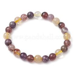 Natural Auralite Round Beaded Stretch Bracelets for Women Men&nbsp;BJEW-JB11426