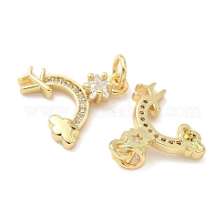 Brass Micro Pave Cubic Zirconia Pendants&nbsp;KK-Z120-30G