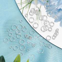 80Pcs 4 Size 925 Sterling Silver Open Jump Rings&nbsp;STER-CN0001-16