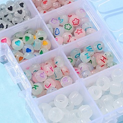 6 Style Luminous Acrylic & Transparent Plastic Beads&nbsp;MACR-FS0001-24