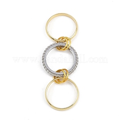 Brass Micro Pave Cubic Zirconia Finger Rings&nbsp;RJEW-D325-01PG-06