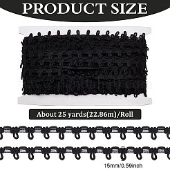 25 Yardss Polyester Elastic Button Looping Ribbons&nbsp;SRIB-WH0011-211B