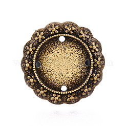 Adjustable Flower Alloy & Iron Bezel Cup Ring Base with Rotatable Tray&nbsp;MAK-T012-06B
