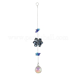Glass Flower Hanging Suncatchers&nbsp;HJEW-P018-E03