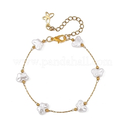 Butterfly ABS Imitation Pearl Beads Link Bracelets&nbsp;BJEW-JB13905