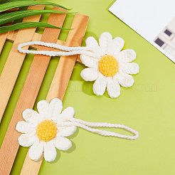 2Pcs Handmade Crochet Cotton Daisy Decoration&nbsp;HJEW-FG0001-10