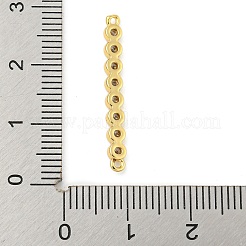Brass Pave Cubic Zirconia Three Flat Round Links Connector Charms&nbsp;KK-P277-52C-A