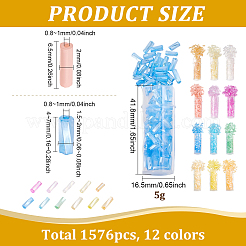 12 Styles Opaque & Transparent Glass Twist Bugle Beads&nbsp;GLAA-ME0001-47