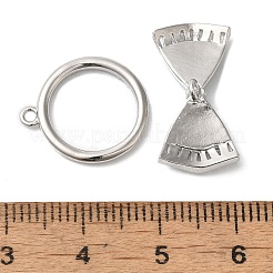 Brass Micro Pave Clear Cubic Zirconia Toggle Clasps&nbsp;KK-N254-83P