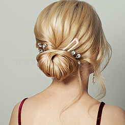 12Pcs 3 Colors Alloy Hair Forks Findings&nbsp;AJEW-GO0001-50