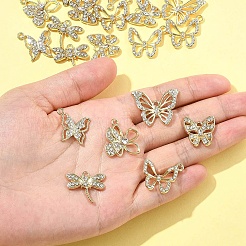 20Pcs 6 Styles Alloy with Rhinestone Pendant&nbsp;FIND-FS0004-28