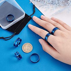 18pcs 6 Size 201 Stainless Steel Grooved Finger Ring Settings&nbsp;DIY-UN0003-59