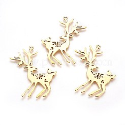 Tibetan Style Alloy Christmas Reindeer/Stag Big Pendants&nbsp;PALLOY-A13182-AG-RS