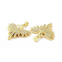 Brass Micro Pave Cubic Zirconia Pendants&nbsp;ZIRC-P106-14G