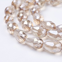 Electroplate Glass Beads Strands&nbsp;X-EGLA-D015-15x10mm-25