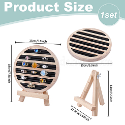Round Wooden Ring Display Easels&nbsp;RDIS-WH0032-005A
