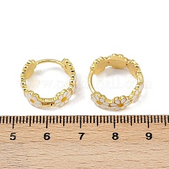 Brass Enamel Hoop Earrings&nbsp;X-EJEW-S277-01G