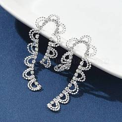 Brass Rhinestones Stud Earrings&nbsp;AJEW-D307-01P