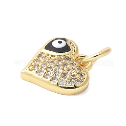 Brass Micro Pave Cubic Zirconia Enamel Pendants&nbsp;KK-D357-01B-G