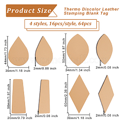 64Pcs 4 Styles Imitation Leather Label Tags&nbsp;AJEW-OC0004-02