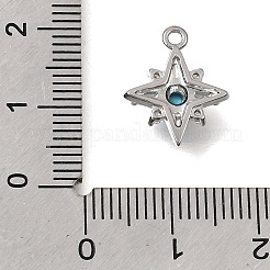 Brass Micro Pave Turquoise Cubic Zirconia Charms&nbsp;CU-CBAC809-03P