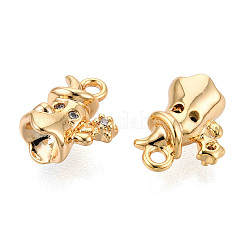 Brass Micro Pave Cubic Zirconia Charms&nbsp;KK-N263-69G
