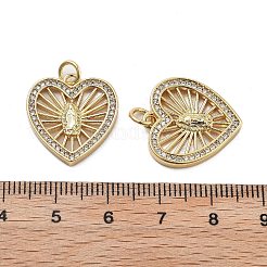 Brass Micro Pave Cubic Zirconia Pendants&nbsp;KK-Q006-26G-01